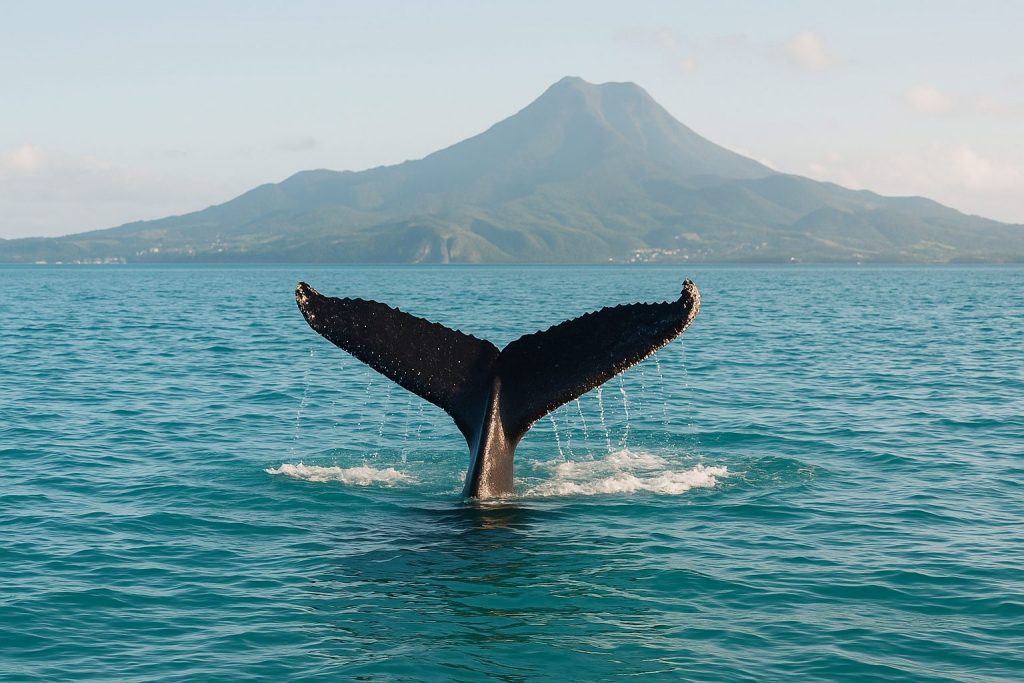 Baleine à bosse en plongée, Martinique